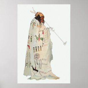 Póster Guerreiro Indiano com Retrato do Tubo por Karl Bod