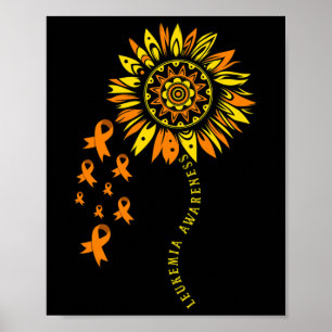Poster Guerreiro Laranja Flor de Fita Laranja Leucemia Aw