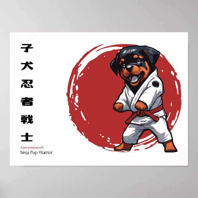 Poster Guerreiro Ninja Cachorrinho (Frente)