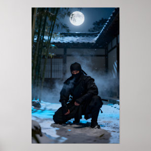 Poster Guerreiro Ninja Japonês