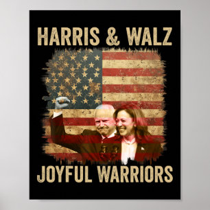 Poster Guerreiro Para Kamala Harris Tim Walz 2024 1