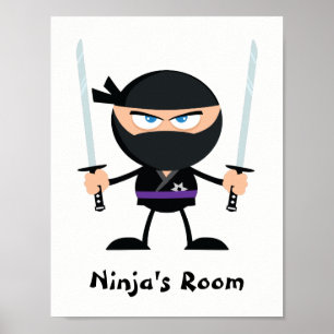 Póster Guerreiro Púrpura Personalizado Ninja - Duas Katan