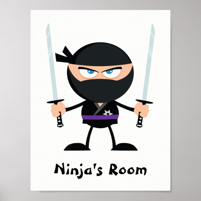 Póster Guerreiro Púrpura Personalizado Ninja - Duas Katan (Frente)