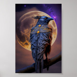 Poster Guerreiro Raven Crow Caça à Lua