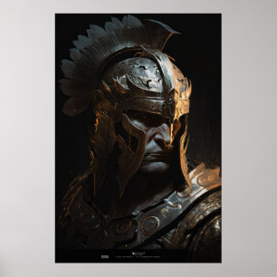 Poster Guerreiro Retrato Fantasia Pintando Espírito Selva