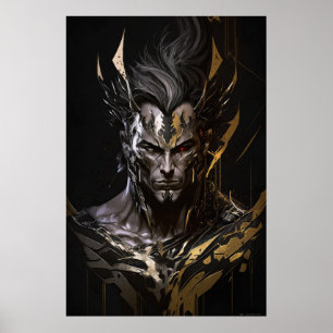Poster Guerreiro Retrato Fantasia Pintando Espírito Selva