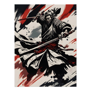 Póster guerreiro samurai