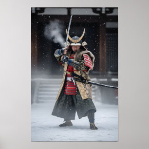 Poster Guerreiro Samurai Japonês