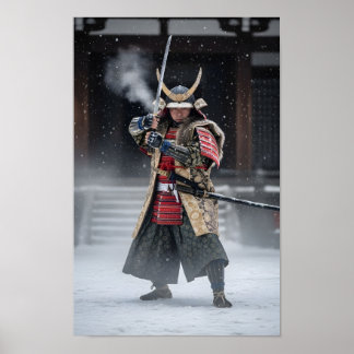 Poster Guerreiro Samurai Japonês
