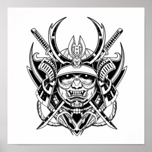 Poster Guerreiro Samurai Japonês