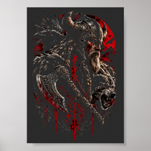 Poster Guerreiro Viking Entre Corvos – Camiseta da Mitolo