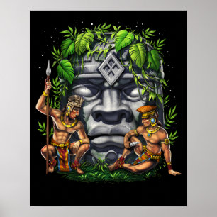 Poster Guerreiros da Cabeça Olmec