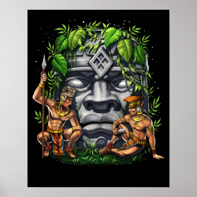 Poster Guerreiros da Cabeça Olmec (Frente)