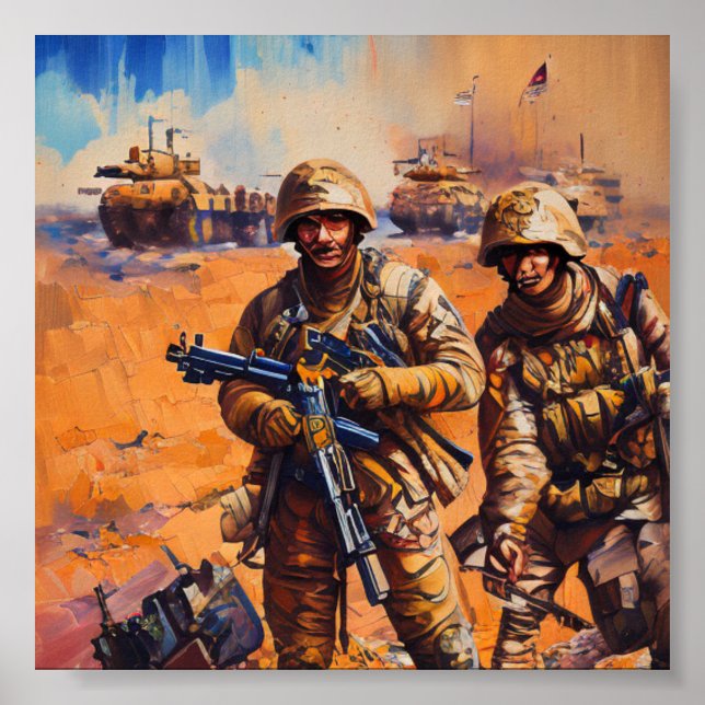 Poster Guerreiros das Tempestades do Deserto: Ação Explos (Frente)