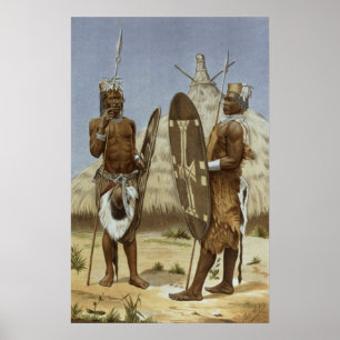 Póster Guerreiros de Nyam-nyam da história da humanidade