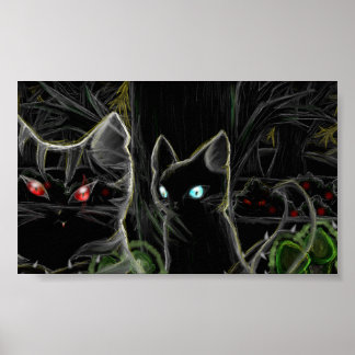Póster Guerreiros Hawfrost e Tigerstar - A floresta escur