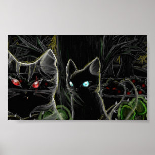 Póster Guerreiros Hawfrost e Tigerstar- a floresta escura