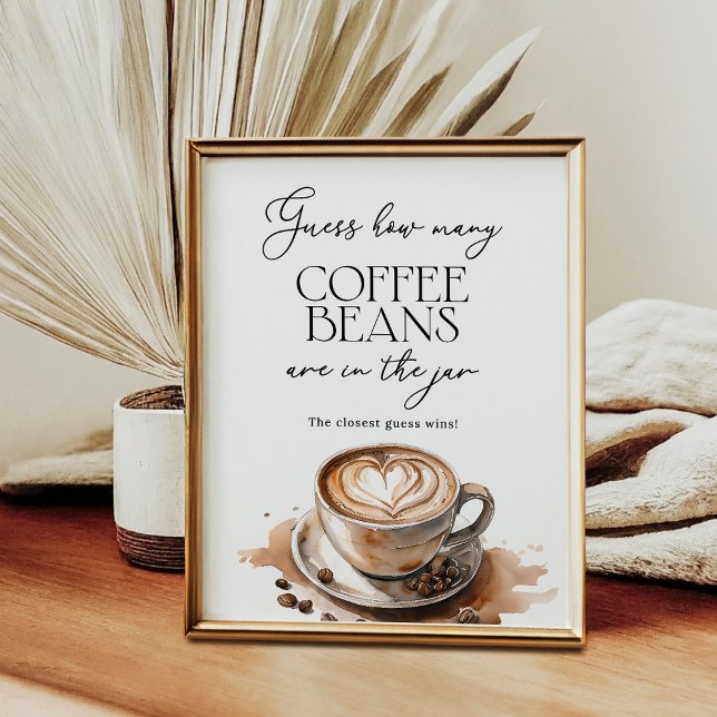 Poster Guess How Many Coffee Beans Party Game (Criador carregado)