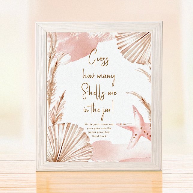 Poster Guess how many shells baby shower game (Criador carregado)