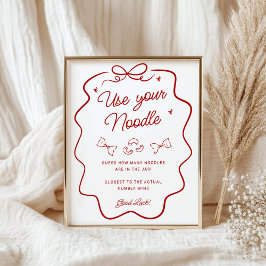 Poster Guessing Game, That's Amore Red Doodle, Small Sign