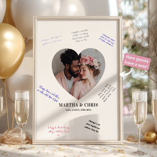 Poster Guestbook de Assinatura de Casamento de Foto do Co