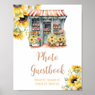 Poster Guestbook de Chá de panela do Mercado Sunflower
