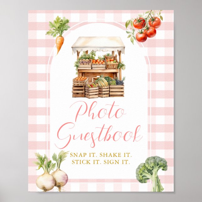 Poster Guestbook de fotos de Chás de fraldas de mercado e (Frente)