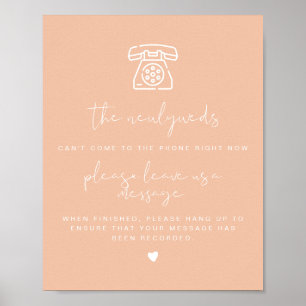 Poster Guestbook de telefone celular Laranja de Pastel Vi