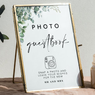 Poster Guestbook Eucalyptus Photo Sinal de casamento mo