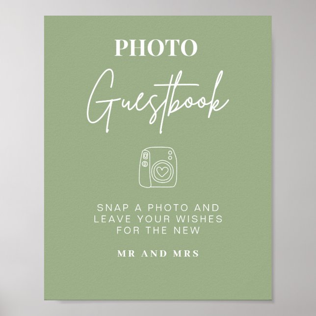 Poster Guestbook Fotográfico | Sinal de Casamento Minimal (Frente)