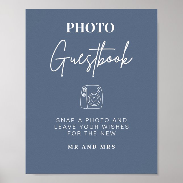 Poster Guestbook Fotográfico | Sinal de Casamento Minimal (Frente)