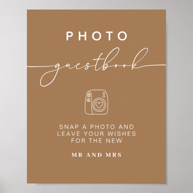 Poster Guestbook Fotográfico | Sinal de Casamento Minimal (Frente)