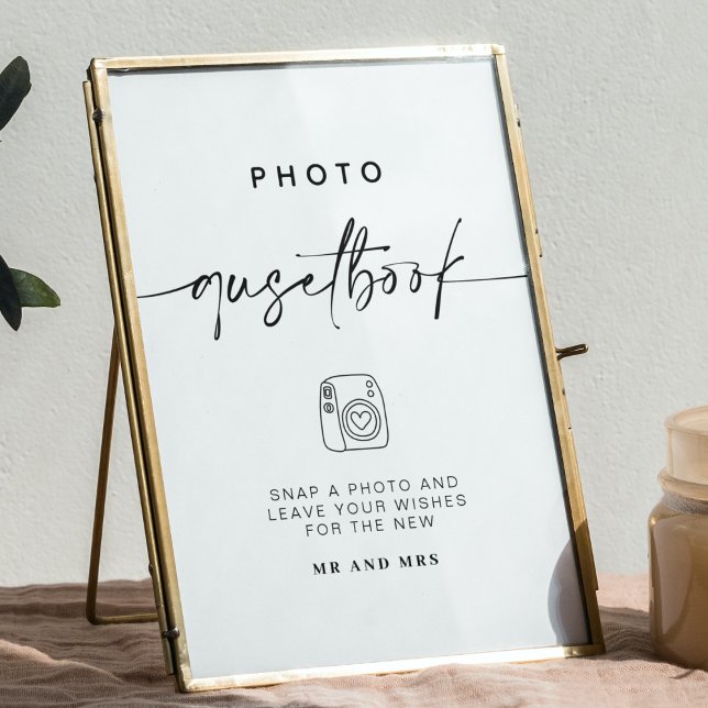 Poster Guestbook Fotográfico | Sinal de Casamento Minimal (Criador carregado)