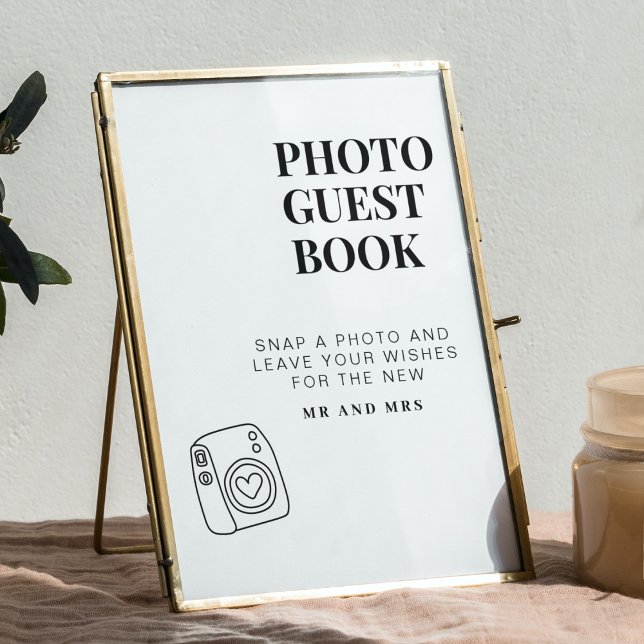 Poster Guestbook Fotográfico | Sinal de Casamento Minimal (Criador carregado)