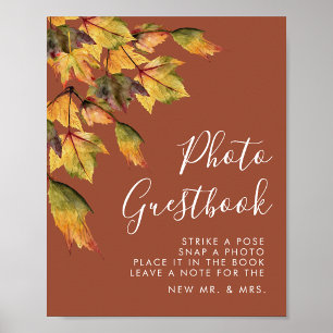 Poster Guestbook Rustic Autumn Foliage