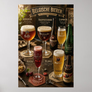 Poster Guia de Cartaz de Estilos de Cerveja Belga em Tabe