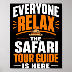 Poster guia de turismo de safari engraçado parque naciona
