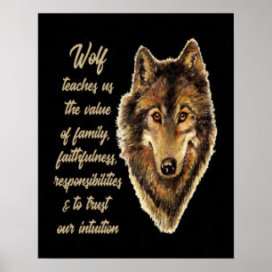 Poster Guia do espírito animal do Totem do lobo para a