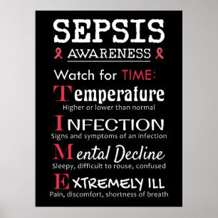 Poster Guia do Tempo do Sepsis Awarness Watch for TIME