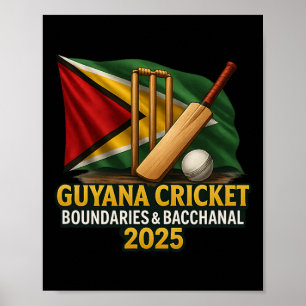 Poster Guiana Críquete Caribenho 2025 Limites E Canal