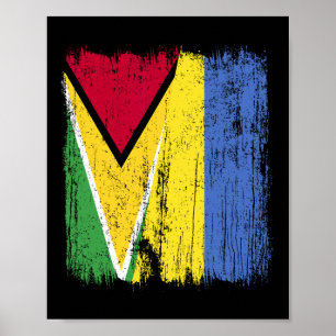 Poster Guiana Ucrânia Meia Bandeira Guianense Herança Ucr