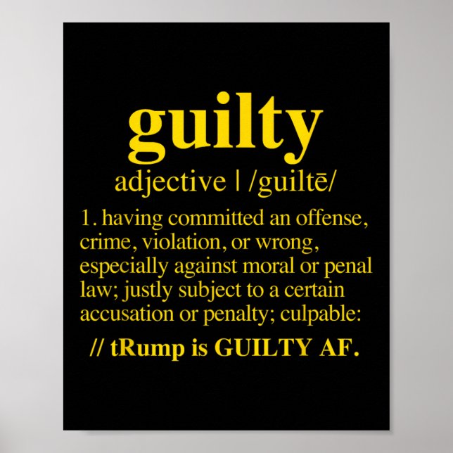 Poster Guilty - Guilty Definition (amarelo) (Frente)
