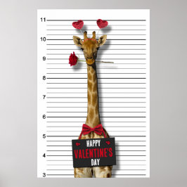 Poster Guilty Mugshot Giraffe Funny Feliz dia de os namor