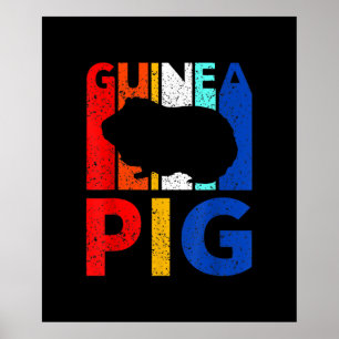 Poster Guiné Pig - Vintage I Love My Guiné Pig