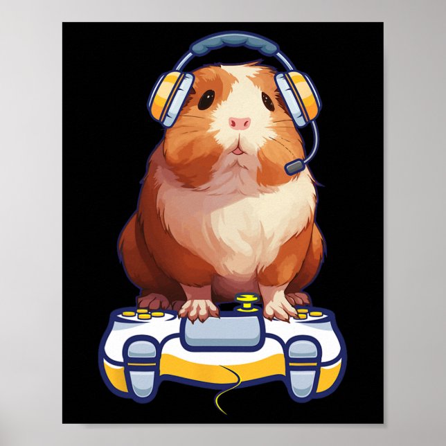 Poster Guineense Gamer Lover Fluffy Cavy Gamer (Frente)