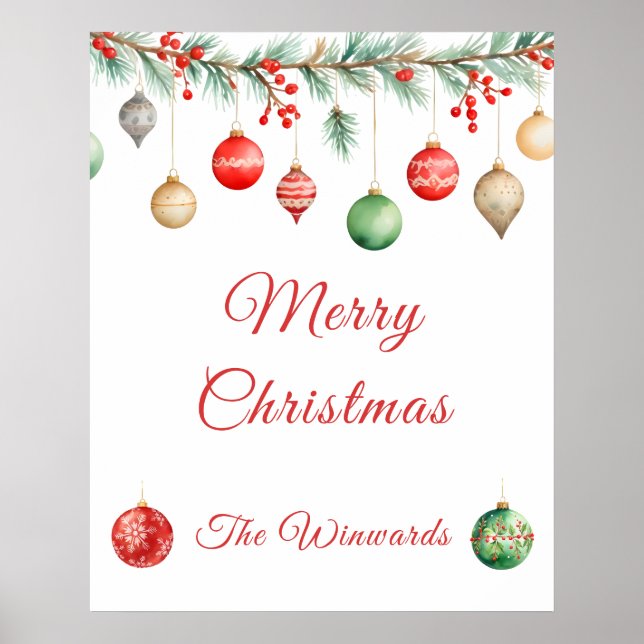 Poster Guirlanda de festa de troca de enfeites de Natal (Frente)