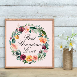 Poster Guirlanda Floral de Rosa de Outono de Outono Melho