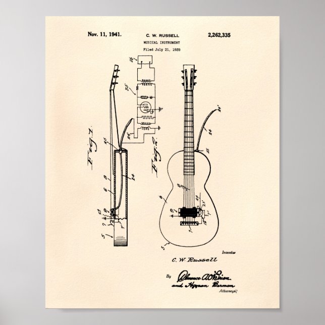 Poster Guitar 1941, Antepe De Arte Patente (Frente)