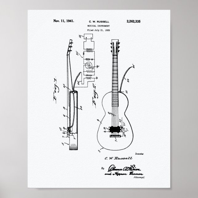 Póster Guitar 1941 - Livro Branco sobre as Patentes (Frente)