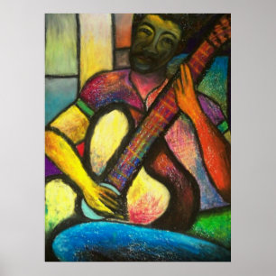 Póster Guitar Blues Player